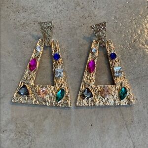 Gold Geometric Statement Earrings